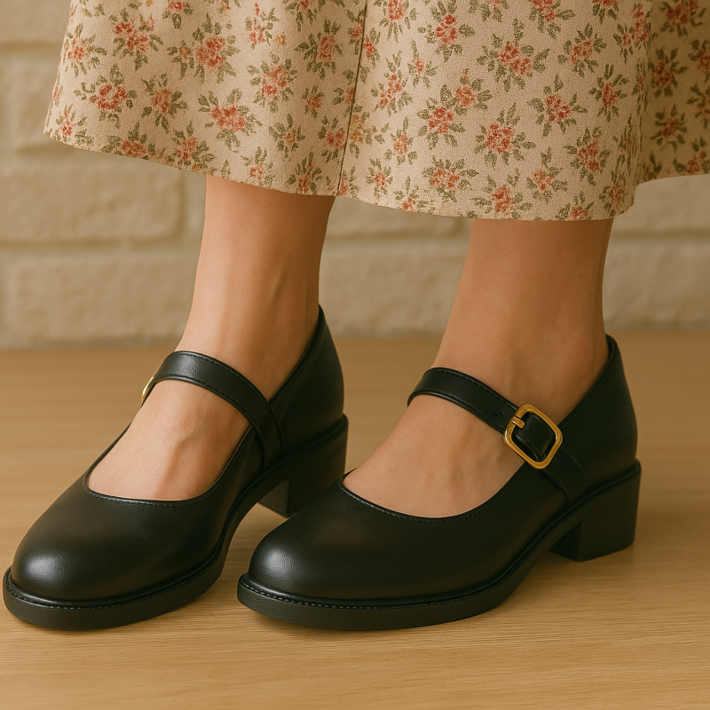 Mocassin à bride et boucle ajustable