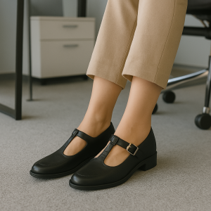 Mocassins à bride réglable et boucle métallique