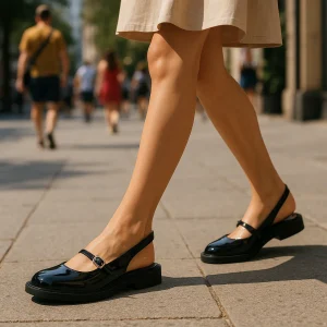 Slingback ouvertes à bride arrière vernis
