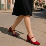 Escarpins bride vernie à talon carré