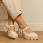 Derby verni à bride et semelle crantée épaisse