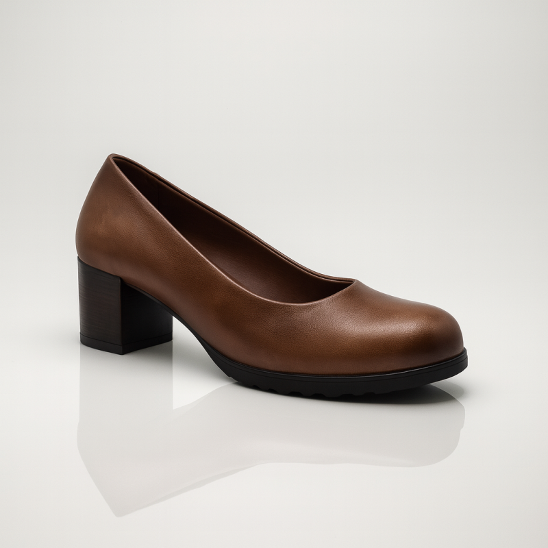 🇫🇷 Escarpin à talon carré semelle souple en cuir – Image 2