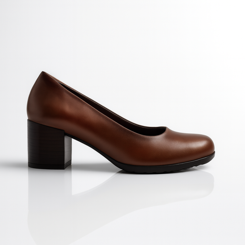 🇫🇷 Escarpin à talon carré semelle souple en cuir