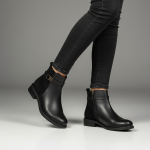 Bottines arrière daim & lycra à fermeture zippée
