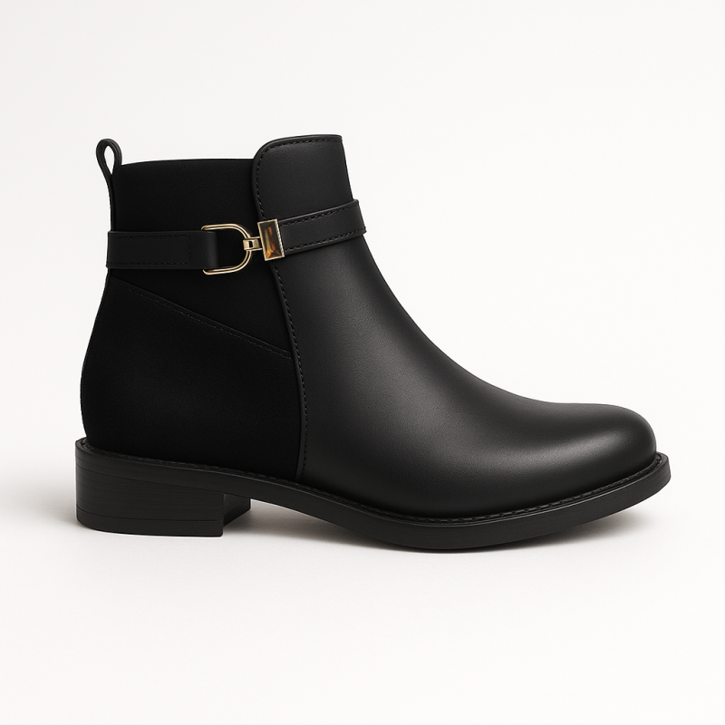 Bottines arrière daim & lycra à fermeture zippée – Image 2