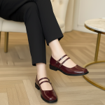 Mocassin Mary jane verni à double brides élégantes