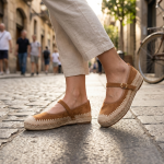 Espadrilles Mary Jane Compensées – Élégance Décontractée